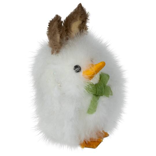 5.5" White Easter Duck Accent with Bunny Ears